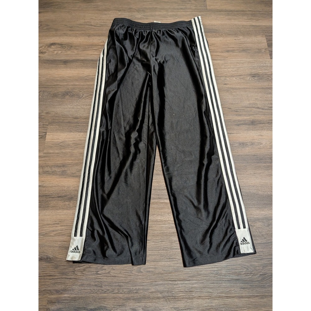 Adidas Vintage 2002 3-Stripe Wide Leg Track Pants Black White Mens Medium AU2002
